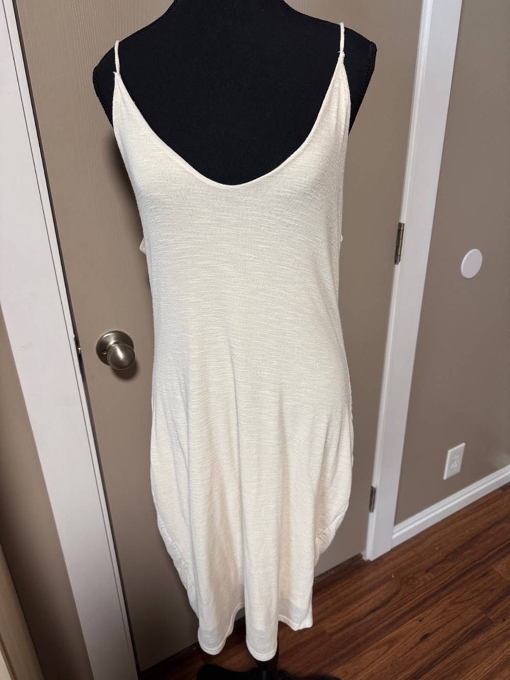 Fashion Nova Cream Knit Slip Midi Dress
